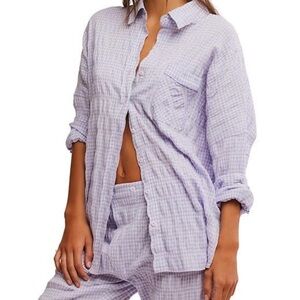 FP Intimately | Women's Purple Cloud Ten Seersucker Sleep Shirt